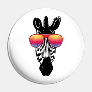 Summer Party Zebra With Sunglasses Pin