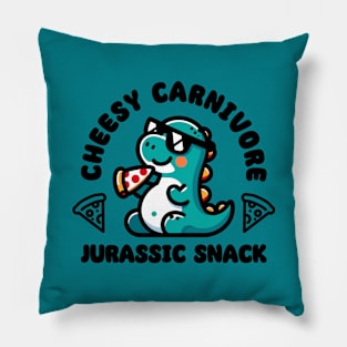 Cheesy Carnivore Jurassic Snack Dark - Funny Dinosaur Pillow