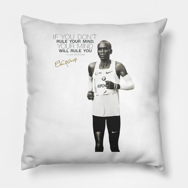 Eliud Kipchoge quote Pillow by BreanRothrock