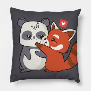 Trash Panda Loves Real Panda Pillow