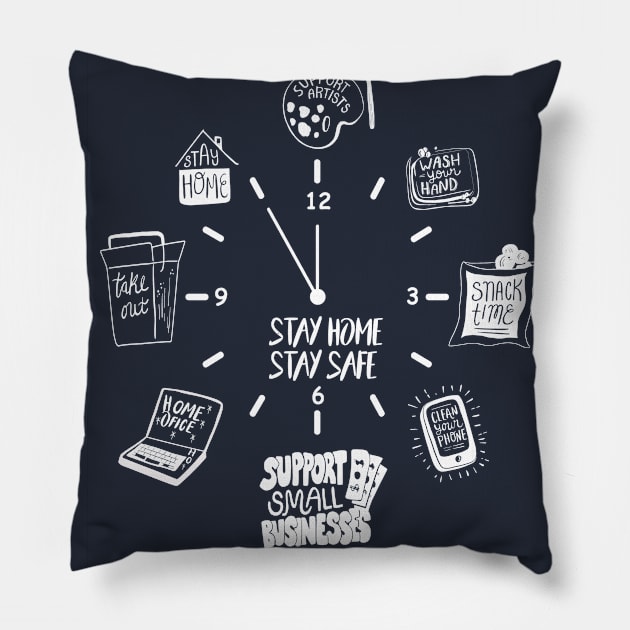 Be safe stay at home Pillow by SOgratefullART