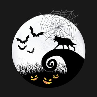 Wolf and moon halloween T-Shirt