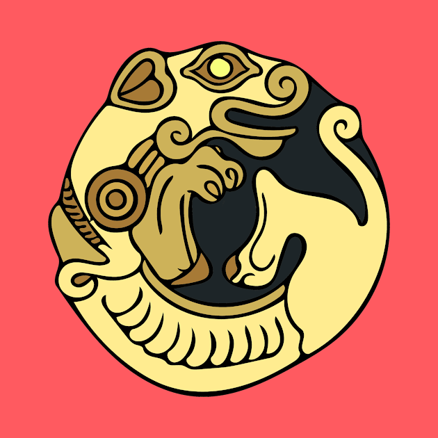 Scythian roller animal / wild animal - timeless abstraction by LeahHa