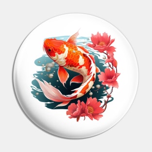 Koi Fish In A Pond Pin