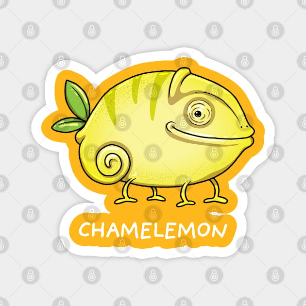 Lemon Chameleon Magnet by GoshWow®