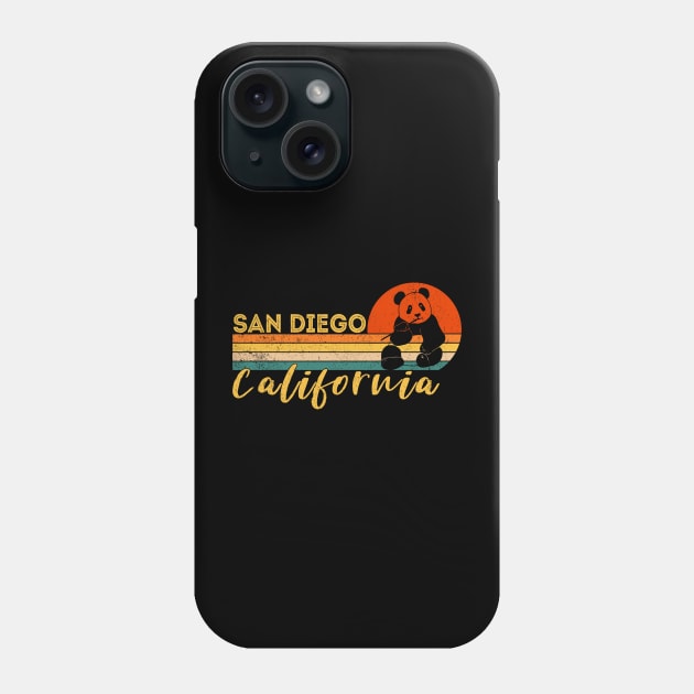 San Diego Retro Panda Zoo California Vintage Phone Case by StarMa