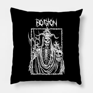 boston dark Pillow