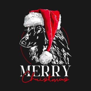 Santa Afghane Hound Merry Christmas dog mom T-Shirt