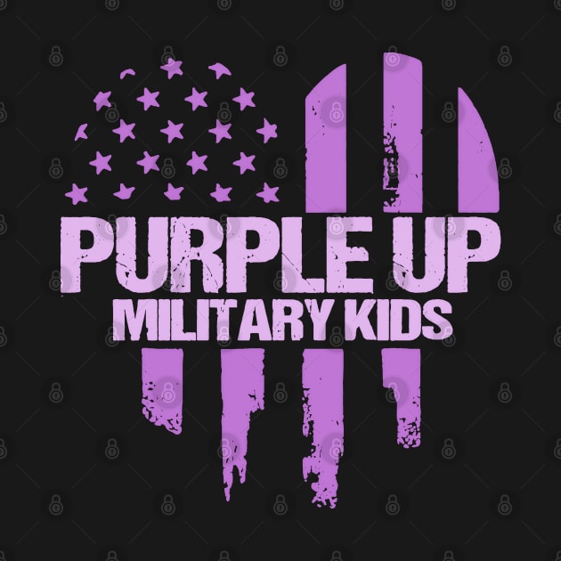 Purple Up For Military Kids Cute Groovy Military Child Month by masterpiecesai