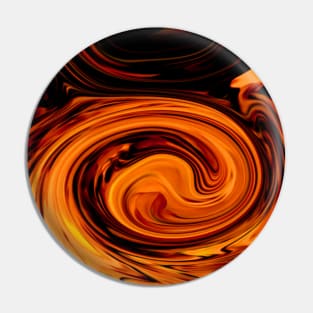 Neon Orange Swirls Pin