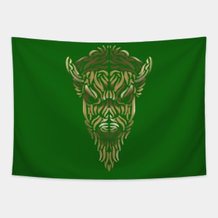 Native gold buffalo Tapestry