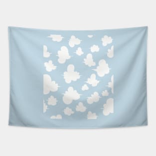 Happy Fluffy Clouds Pattern Tapestry
