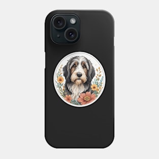 Cute Bearded Collie With Flowers Phone Case