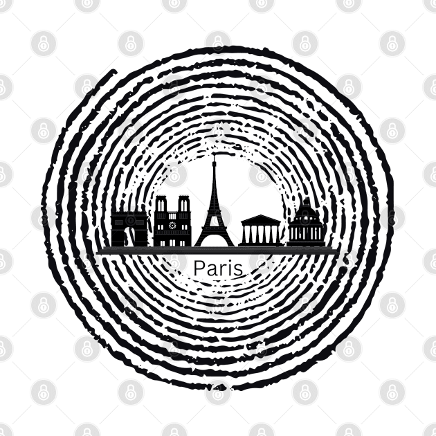 Spiralling Parisian Dreams: Skyline Serenade by PrintDesignStudios