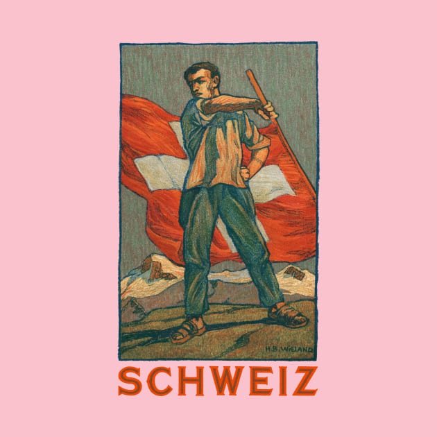 Switzerland Schweiz Vintage Patriotic by MatchbookGraphics