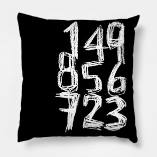 Random White Numbers Pillow