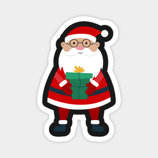 Santa Claus cartoon character with gifts. Magnet