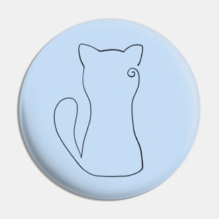 Cat Line Art Pin