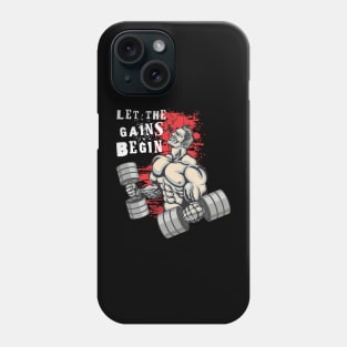 Let the gains begin - Crazy gains - Nothing beats the feeling of power that weightlifting, powerlifting and strength training it gives us! A beautiful vintage design representing body positivity! Phone Case