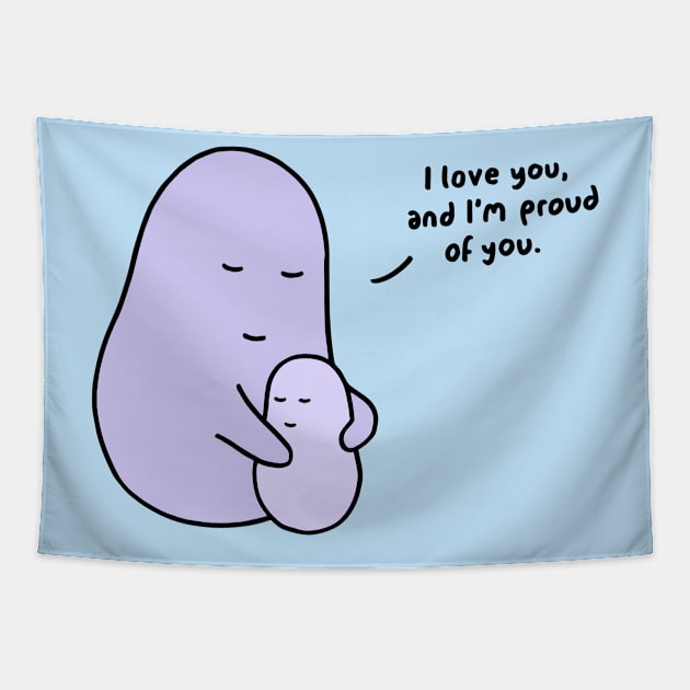 Hug - I Love You (Light Blue) Tapestry by ImperfectLife