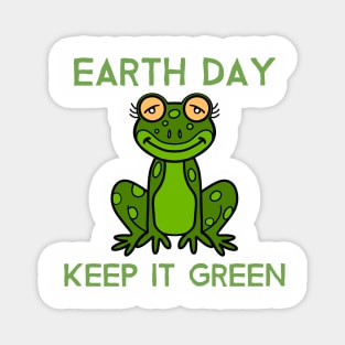 EARTH Day Funny Frog Keep It Green Magnet