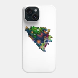 Spirograph Patterned Political divisions of Bosnia and Herzegovina Map Phone Case