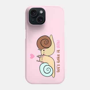 Let's take it slow a cute snail couple Phone Case