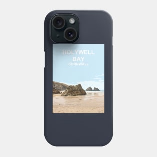 Holywell Bay Cornwall. Cornish gift. Travel poster Phone Case