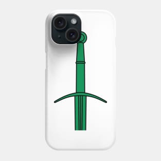 Hand and a Half Sword Garnish / Bastard Sword (Green) Phone Case