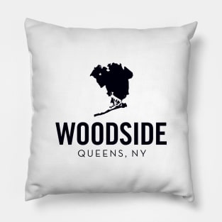 Woodside, Queens - New York (black) Pillow