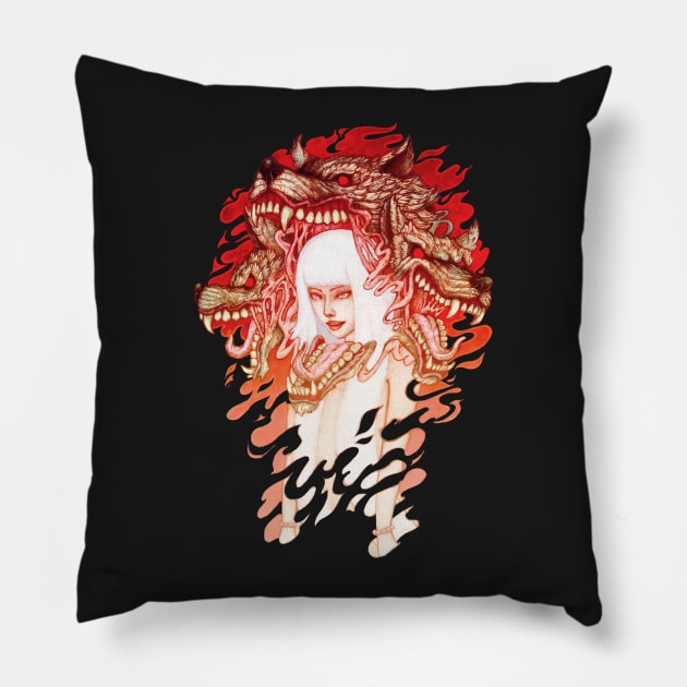 GUARDIAN OF THE HELL GATE Pillow by Villainmazk