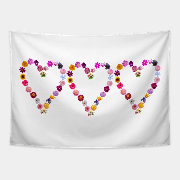 Floral Hearts Mothers Day Gift Tapestry by ellenhenryflorals