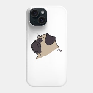 Pug silhouette Phone Case