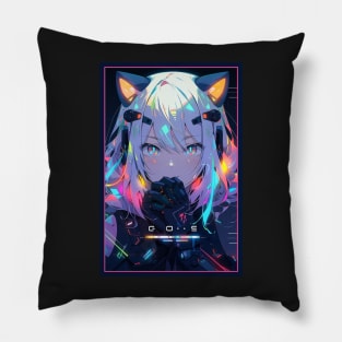 Anime Cat Girl | Quality Anime Design | Chibi Cat Girl Miaw | Manga Anime Art Pillow