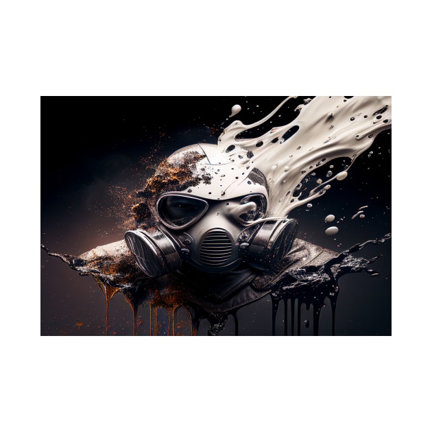 Cyberpunk Gasmask Artwork / Gasmask Splashing In Water by Unwind-Art-Work