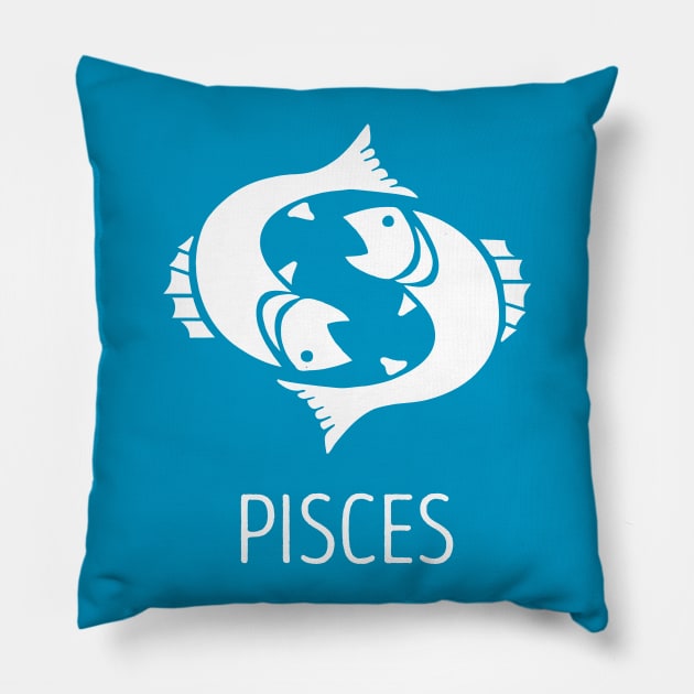 Astrological Zodiac Tee Shirts - Pisces the Fish Pillow by Nonstop Shirts