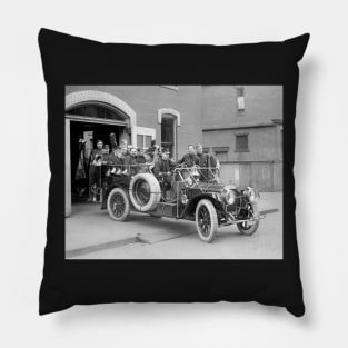 Fire Squad, 1911. Vintage Photo Pillow