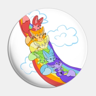 Rainbow fennec fox Pin