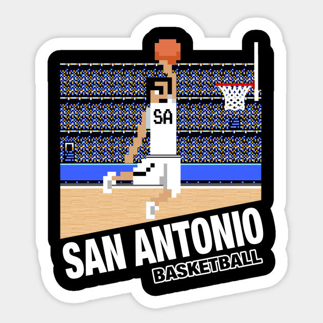 San Antonio Basketball 8 Bit Pixel Art Cartridge Design San