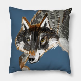 Dark European Wolf Pillow