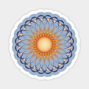 Sun with Moons Celestial Mandala Minimalist Art Magnet