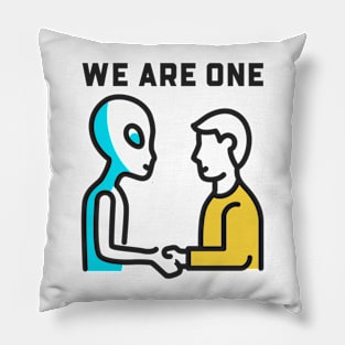 We Are One - Alien Human Friendship Pillow