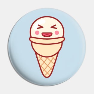 Laughing Ice Cream Emoji Pin