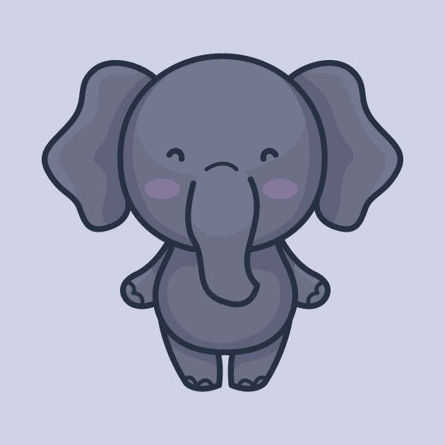 Cute Baby Elephant Cartoon by SLAG_Creative