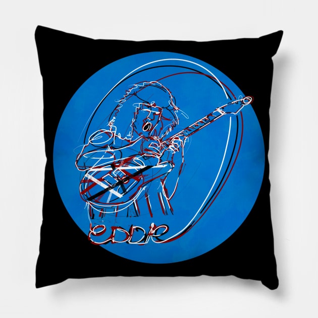 Eddie Lineart (blue) Pillow by Glap