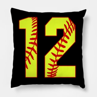 Fastpitch Softball Number 12 #12 Softball Shirt Jersey Uniform Favorite Player Biggest Fan Pillow