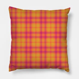 Yellow Purple Orange Plaid Pattern Pillow