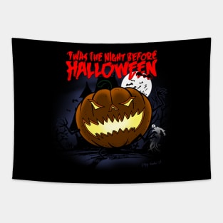 Spooky Scary Halloween Pumpkin Quote Tapestry