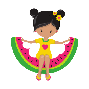 Watermelon Girl, Latina Girl, Dress, Flip Flops T-Shirt