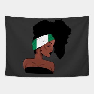 African Woman, Nigrian Colors, Africa Map Tapestry